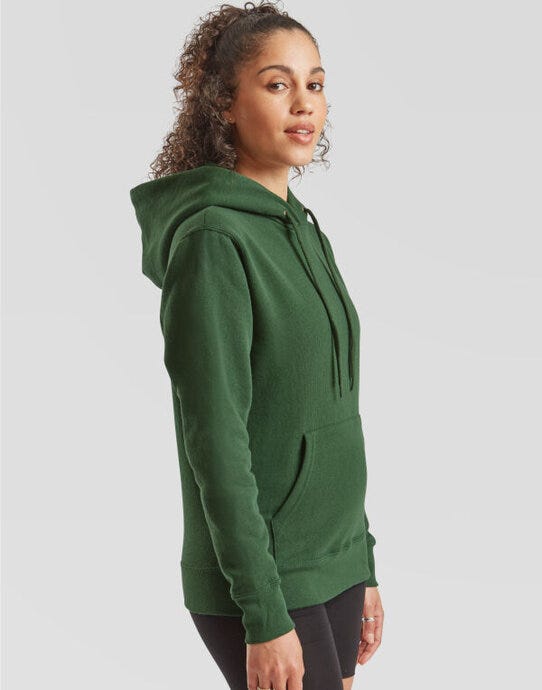 Fruit Of The Loom 62038 FOTL Ladies Classic Hooded Sweat - Bottle Green