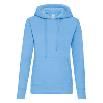 Fruit Of The Loom 62038 FOTL Ladies Classic Hooded Sweat - Sky Blue