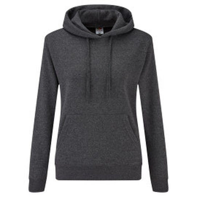 Fruit Of The Loom 62038 FOTL Ladies Classic Hooded Sweat - Dark Heather