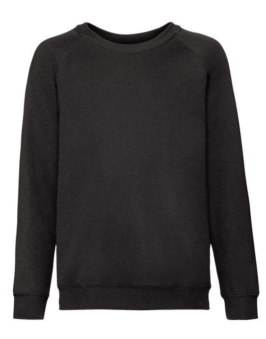 Fruit Of The Loom 62039 FOTL Kids Classic Raglan Sweat - Black