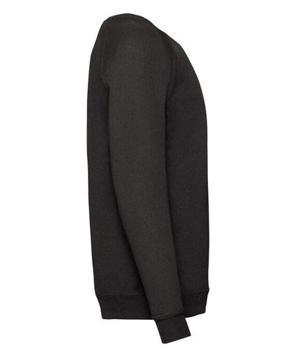 Fruit Of The Loom 62039 FOTL Kids Classic Raglan Sweat - Black