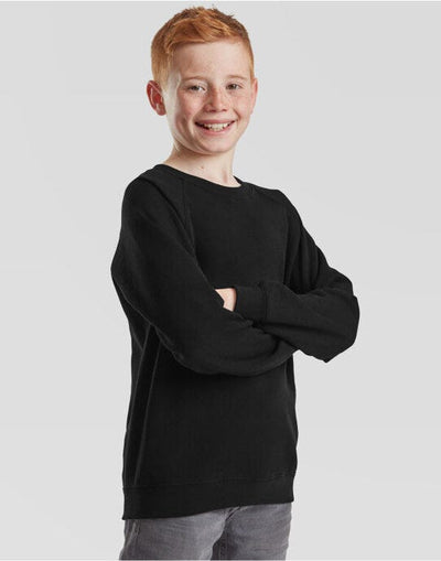 Fruit Of The Loom 62039 FOTL Kids Classic Raglan Sweat - Black