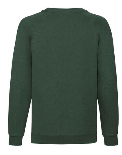 Fruit Of The Loom 62039 FOTL Kids Classic Raglan Sweat - Bottle Green