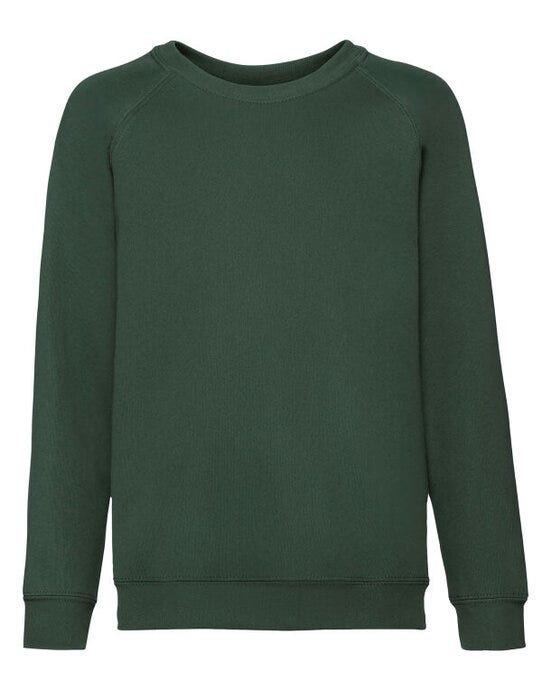 Fruit Of The Loom 62039 FOTL Kids Classic Raglan Sweat - Bottle Green