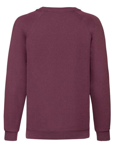 Fruit Of The Loom 62039 FOTL Kids Classic Raglan Sweat - Burgundy