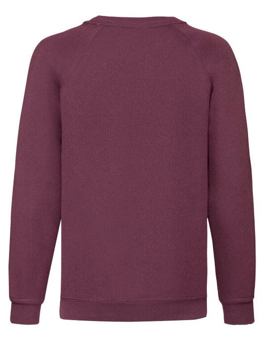 Fruit Of The Loom 62039 FOTL Kids Classic Raglan Sweat - Burgundy