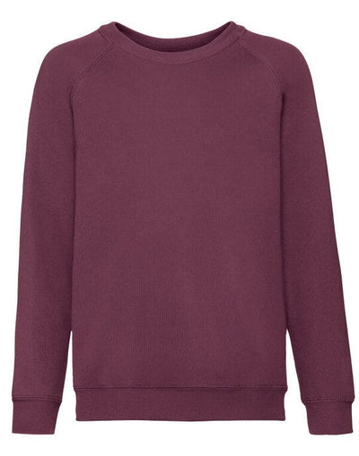 Fruit Of The Loom 62039 FOTL Kids Classic Raglan Sweat - Burgundy