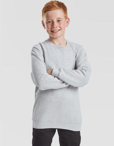 Fruit Of The Loom 62039 FOTL Kids Classic Raglan Sweat - Heather Grey