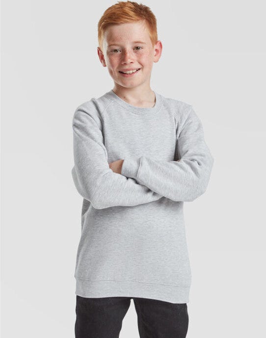Fruit Of The Loom 62039 FOTL Kids Classic Raglan Sweat - Heather Grey