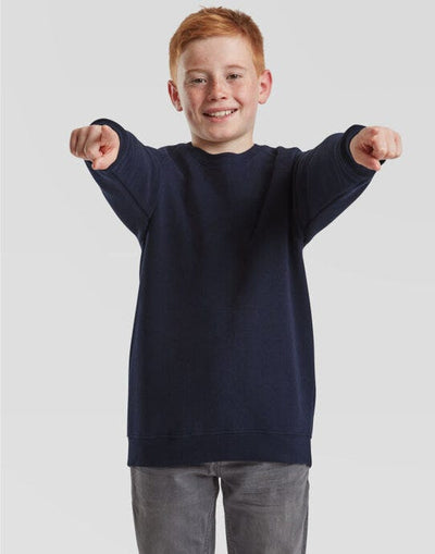 Fruit Of The Loom 62039 FOTL Kids Classic Raglan Sweat - Deep Navy