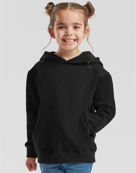 Fruit Of The Loom 62043 FOTL Kids Classic Hooded Sweat - Black