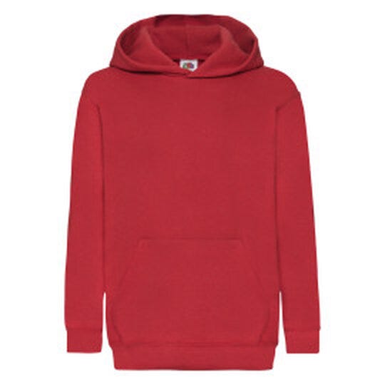 Fruit Of The Loom 62043 FOTL Kids Classic Hooded Sweat - Red