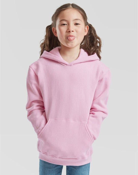 Fruit Of The Loom 62043 FOTL Kids Classic Hooded Sweat - Light Pink