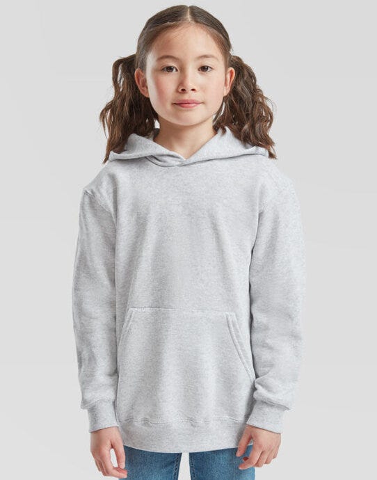 Fruit Of The Loom 62043 FOTL Kids Classic Hooded Sweat - Heather Grey