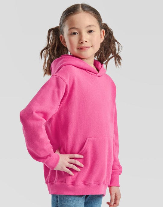 Fruit Of The Loom 62043 FOTL Kids Classic Hooded Sweat - Fuchsia