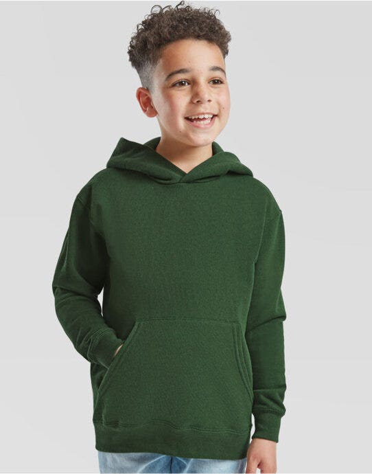 Fruit Of The Loom 62043 FOTL Kids Classic Hooded Sweat - Bottle Green