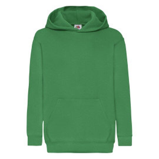 Fruit Of The Loom 62043 FOTL Kids Classic Hooded Sweat - Kelly Green
