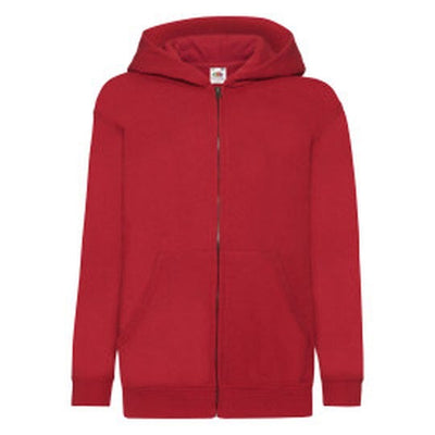 Fruit Of The Loom 62045 FOTL Kids Classic Hooded Sweat Jacket - Red