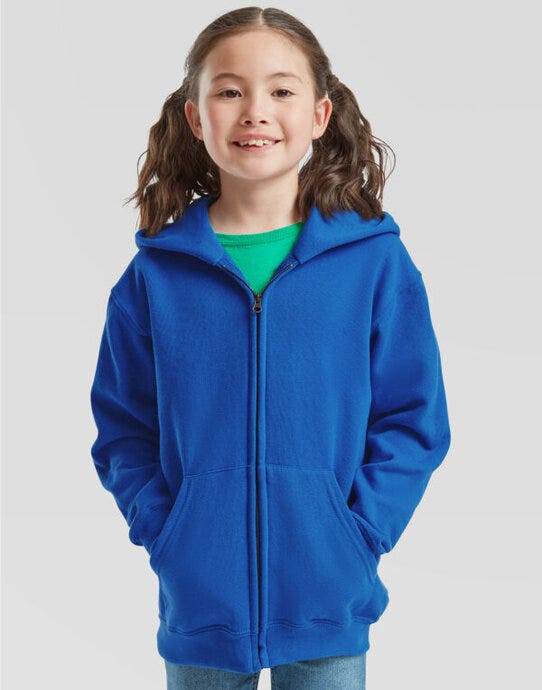 Fruit Of The Loom 62045 FOTL Kids Classic Hooded Sweat Jacket - Royal