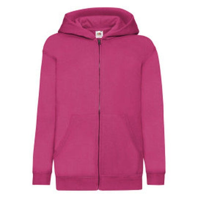 Fruit Of The Loom 62045 FOTL Kids Classic Hooded Sweat Jacket - Fuchsia