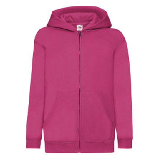 Fruit Of The Loom 62045 FOTL Kids Classic Hooded Sweat Jacket - Fuchsia