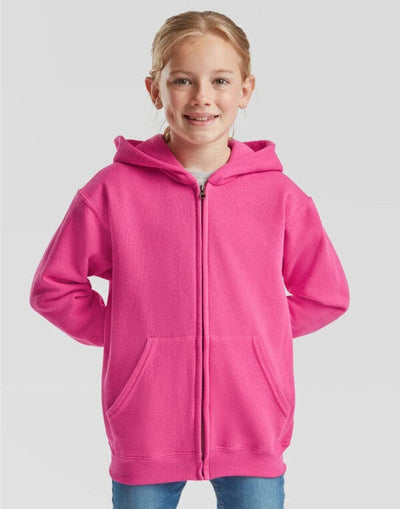 Fruit Of The Loom 62045 FOTL Kids Classic Hooded Sweat Jacket - Fuchsia
