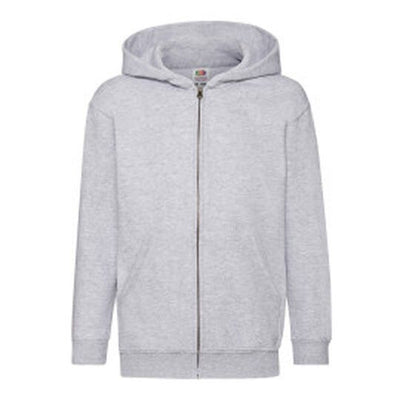 Fruit Of The Loom 62045 FOTL Kids Classic Hooded Sweat Jacket - Heather Grey