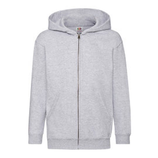 Fruit Of The Loom 62045 FOTL Kids Classic Hooded Sweat Jacket - Heather Grey
