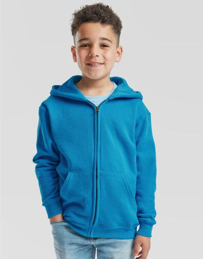 Fruit Of The Loom 62045 FOTL Kids Classic Hooded Sweat Jacket - Azure Blue