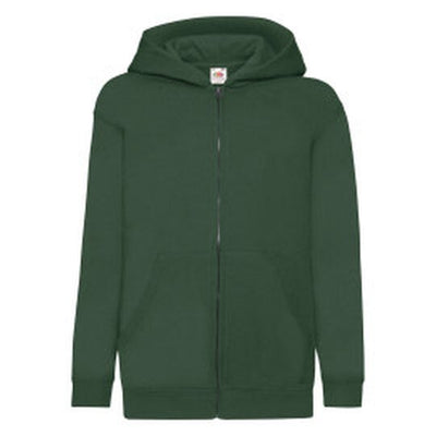 Fruit Of The Loom 62045 FOTL Kids Classic Hooded Sweat Jacket - Bottle Green