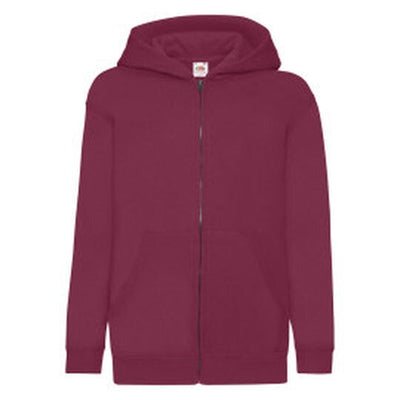 Fruit Of The Loom 62045 FOTL Kids Classic Hooded Sweat Jacket - Burgundy