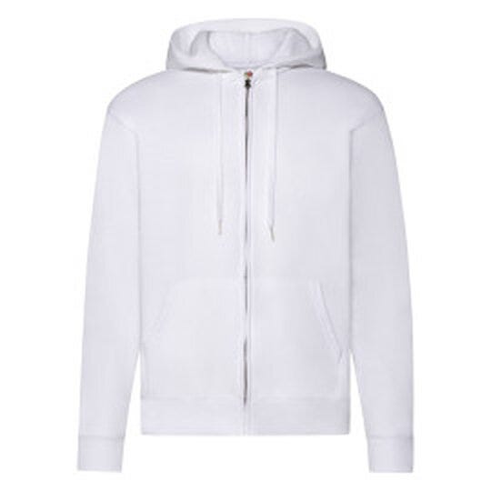 Fruit Of The Loom 62062 FOTL Mens Classic Hooded Sweat Jacket - White