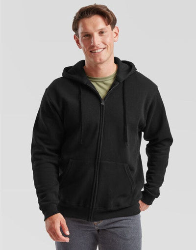 Fruit Of The Loom 62062 FOTL Mens Classic Hooded Sweat Jacket - Black