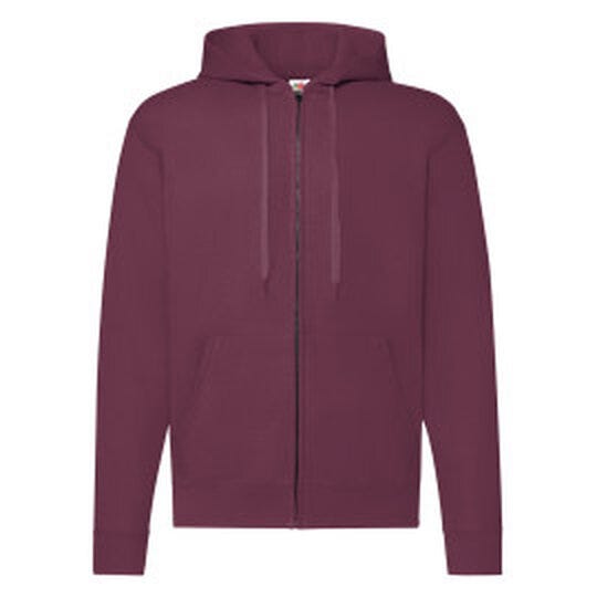 Fruit Of The Loom 62062 FOTL Mens Classic Hooded Sweat Jacket - Burgundy