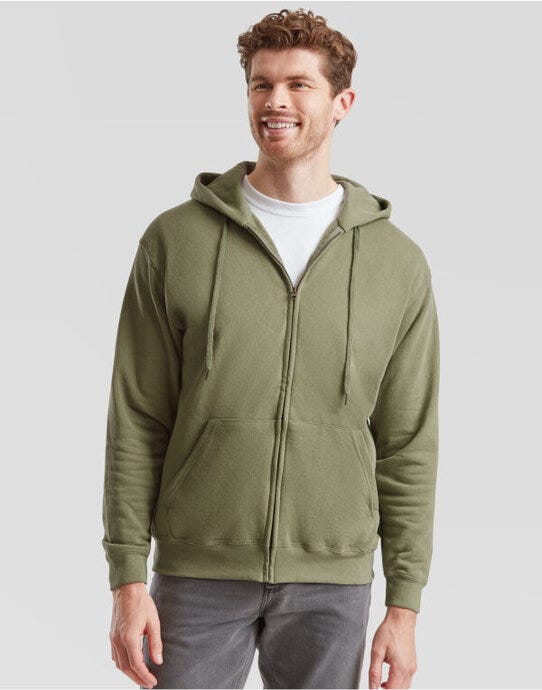 Fruit Of The Loom 62062 FOTL Mens Classic Hooded Sweat Jacket - Classic Olive
