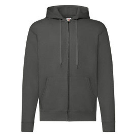 Fruit Of The Loom 62062 FOTL Mens Classic Hooded Sweat Jacket - Light Graphite