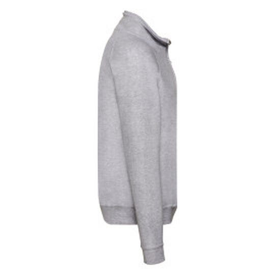Fruit Of The Loom 62114 FOTL Mens Classic Zip Neck Sweat - Heather Grey
