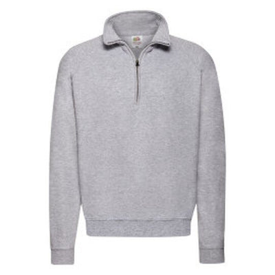 Fruit Of The Loom 62114 FOTL Mens Classic Zip Neck Sweat - Heather Grey