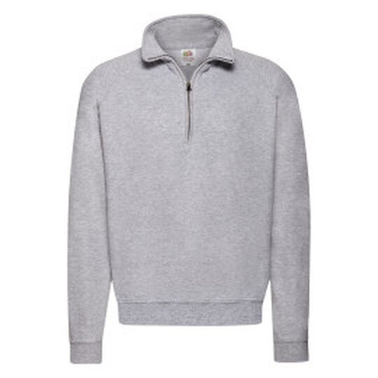 Fruit Of The Loom 62114 FOTL Mens Classic Zip Neck Sweat - Heather Grey
