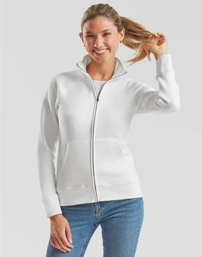 Fruit Of The Loom 62116 FOTL Ladies Premium Sweat Jacket - White