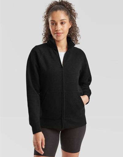 Fruit Of The Loom 62116 FOTL Ladies Premium Sweat Jacket - Black
