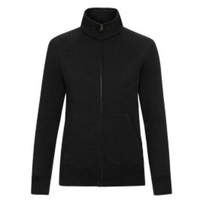 Fruit Of The Loom 62116 FOTL Ladies Premium Sweat Jacket - Black