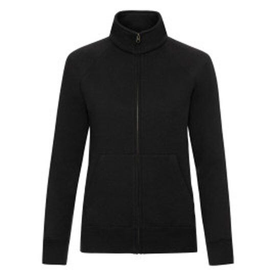 Fruit Of The Loom 62116 FOTL Ladies Premium Sweat Jacket - Black