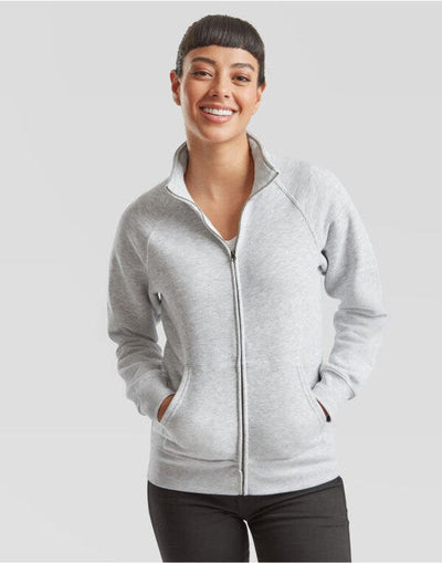 Fruit Of The Loom 62116 FOTL Ladies Premium Sweat Jacket - Heather Grey