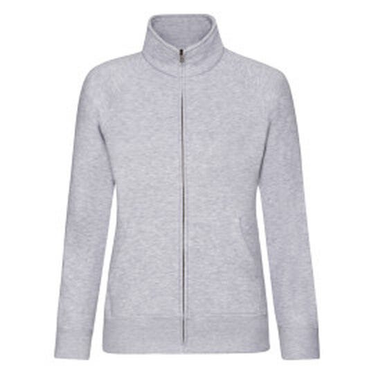 Fruit Of The Loom 62116 FOTL Ladies Premium Sweat Jacket - Heather Grey