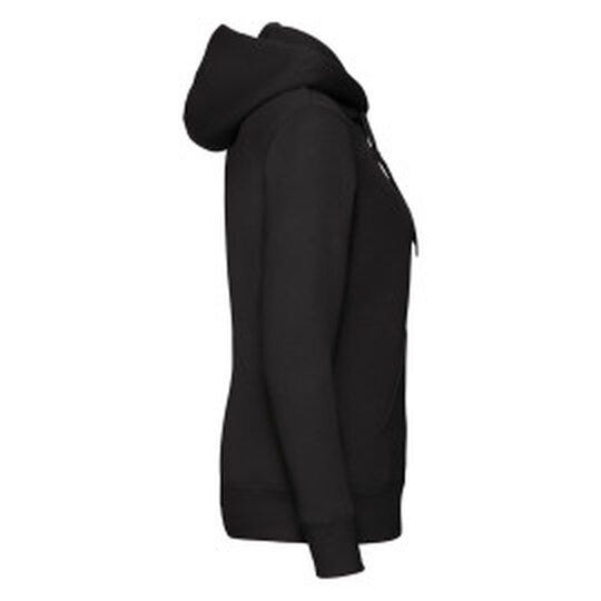 Fruit Of The Loom 62118 FOTL Ladies Premium Hooded Sweat Jkt - Black