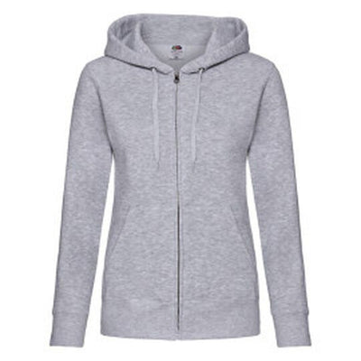 Fruit Of The Loom 62118 FOTL Ladies Premium Hooded Sweat Jkt - Heather Grey