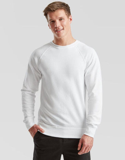 Fruit Of The Loom 62138 FOTL Men's Lightweight Raglan Sweat - White