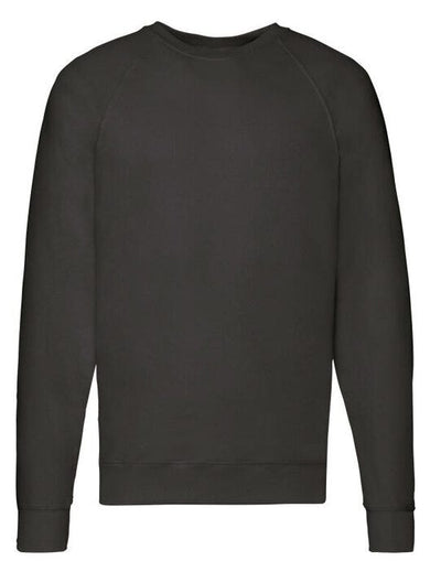 Fruit Of The Loom 62138 FOTL Men's Lightweight Raglan Sweat - Black