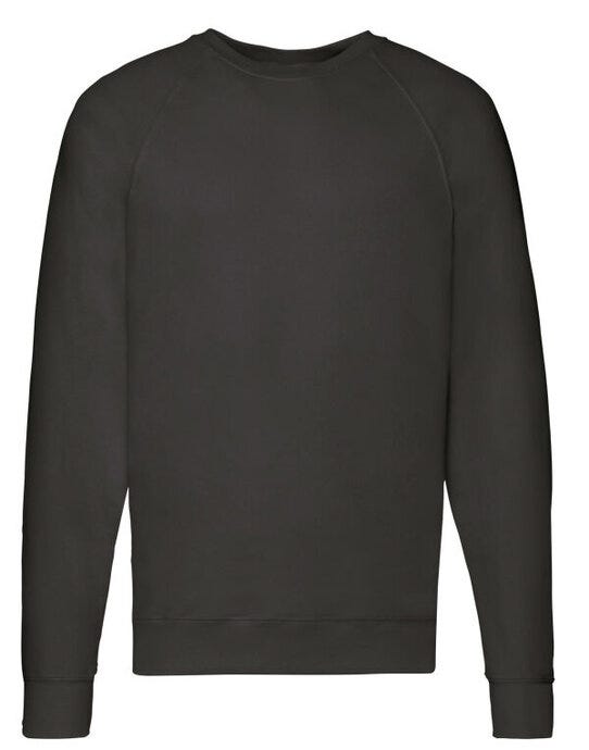 Fruit Of The Loom 62138 FOTL Men's Lightweight Raglan Sweat - Black